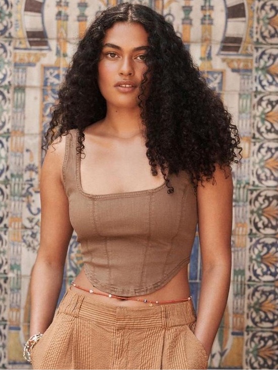 Free People Tops - Free People We The Free Zip Front Cropped Vest Top Olive Medium
